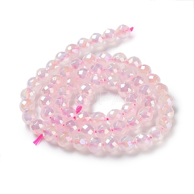 Electroplated Natural Rose Quartz Beads Strands G-Z038-A03-01AB-1