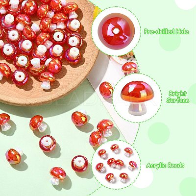 50Pcs Opaque Acrylic Beads OACR-CJ0002-59-1