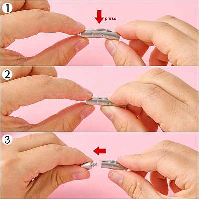 Tarnish Resistant Column 304 Stainless Steel Matte Bayonet Necklace Clasps LS-STAS-I013-4mm-A-1