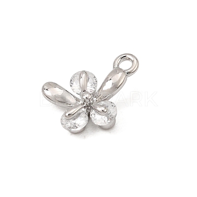 Brass Micro Pave Clear Cubic Zirconia Charms CU-CBA3D76-03P-02-1