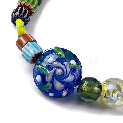 Handmade Lampwork Chevron Beads Strands LAMP-R003-05-1
