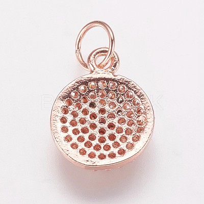 Brass Cubic Zirconia Charms KK-P134-25-1