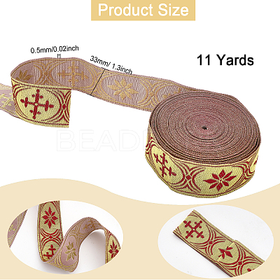 Ethnic Style Polyester Jacquard Ribbon OCOR-WH0079-19B-1