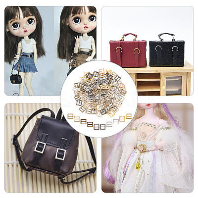 200Pcs 5 Colors Mini Square Shape Alloy Buckle Clasps FIND-NB0003-99-1