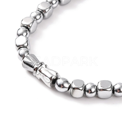 Round & Cube Synthetic Non-magnetic Hematite Beaded Necklaces NJEW-Q341-07-1