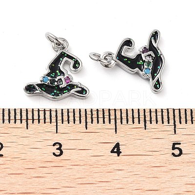 Rack Plating Brass Micro Pave Colorful Grade AAA Cubic Zirconia Pendants KK-M280-07P-1