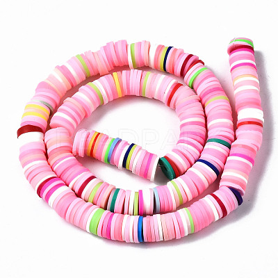 Handmade Polymer Clay Beads Strands CLAY-R089-8mm-098-1
