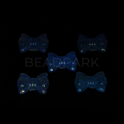 UV Plating Luminous Transparent Acrylic Beads OACR-P010-08-1