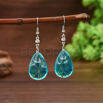 Resin & Alloy Dangle Earrings WGE62B3-02-1