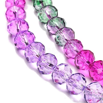 Transparent Painted Glass Beads Strands X1-DGLA-A034-T8mm-A06-1