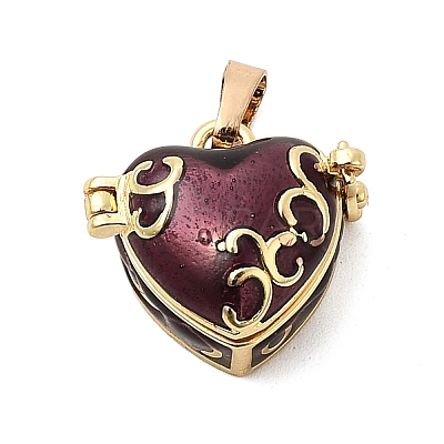 Brass Enamel Prayer Box Pendants KK-CJC0013-17G-01-1