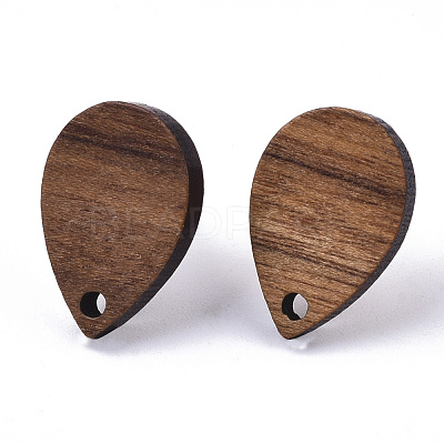 Walnut Wood Stud Earring Findings MAK-N033-007-1