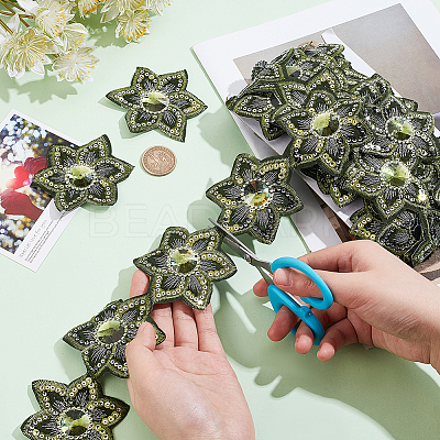 Iron on/Sew on Ethnic Style Embroidery Flower Polyester Lace Ribbons OCOR-WH0060-47A-1