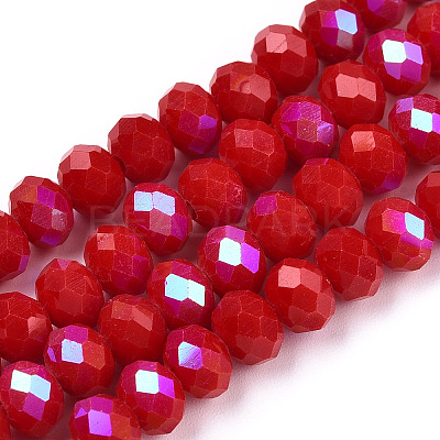 Electroplate Opaque Solid Color Glass Beads Strands EGLA-A034-P2mm-L21-1