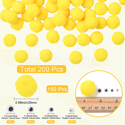 150Pcs Polyester Pom Pom Ball DIY-SC0031-33E-1
