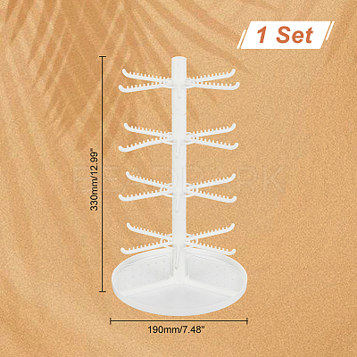 4 Tier Rotatable Plastic Earring Display Tree Stands ODIS-WH0038-41-1