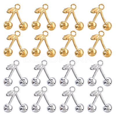 16Pcs 2 Colors 304 Stainless Steel Charms STAS-FH0002-48-1