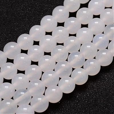 Natural White Agate Bead Strands G-G880-03-8mm-1