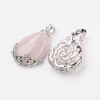 Valentine Gifts Idea for Guys Natural Rose Quartz Pendants X-G-Q689-10-1