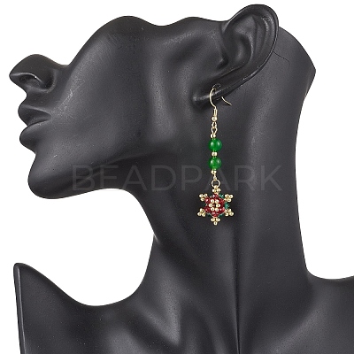 Glass Seed Beads Dangle Earrings EJEW-MZ00502-1