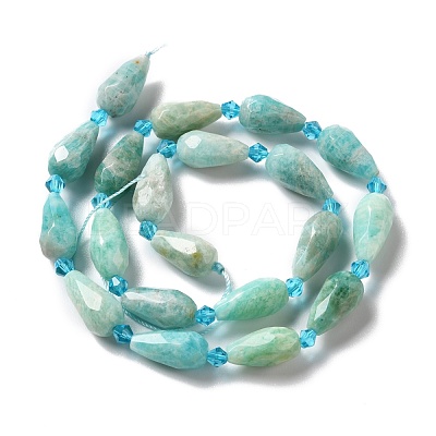 Natural Flower Amazonite Beads Strands G-B028-A03-1