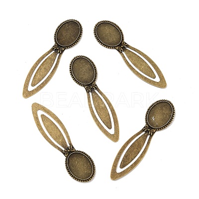 Vintage Tibetan Style Alloy Bookmarks Cabochon Settings TIBE-Q032-27AB-NR-1