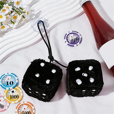 Dice Plush Cloth Pendant Decorations HJEW-SP0001-84C-1