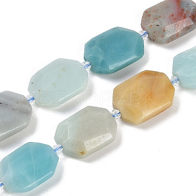 Natural Flower Amazonite Beads Strands G-B125-P03-01-1