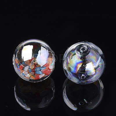 Handmade Blown Glass Globe Beads DH017J-1-25mm-AB-1