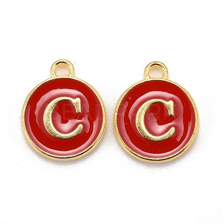 Golden Plated Alloy Enamel Charms ENAM-S118-03C-1