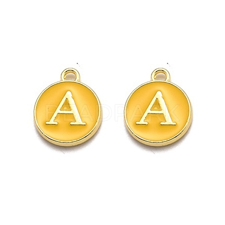 Golden Plated Alloy Enamel Charms ENAM-Q437-13A-1