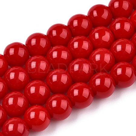 Opaque Solid Color Glass Beads Strands LS-GLAA-T032-P8mm-04-1