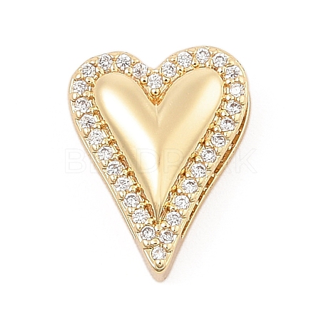 Brass Micro Pave Clear Cubic Zirconia Slide Charms ZIRC-I068-30G-1