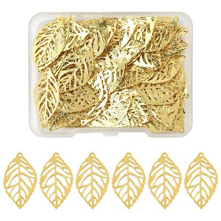 100Pcs Leaf Iron Pendants KK-FS0001-98-1