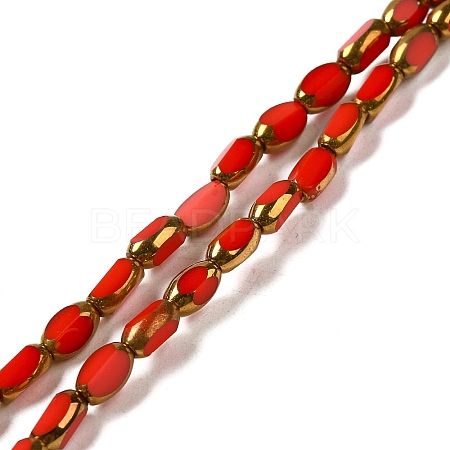 Electroplate Opaque Color Glass Beads Strands EGLA-Q127-A01-02C-1