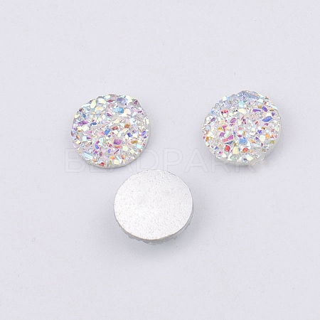 Druzy Resin Cabochons LS-RESI-WH0026-03A-06-1
