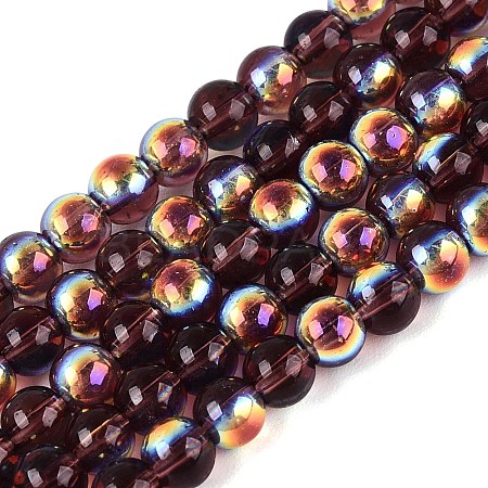 Electroplate Transparent Glass Beads Strands EGLA-Q132-4MM-A11-1