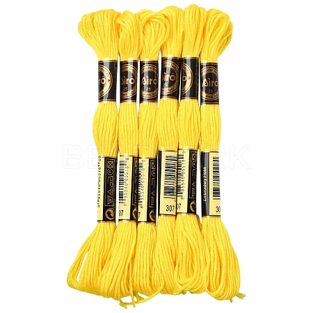 6Bundles Polyester Embroidery Floss OCOR-YW0001-25H-1