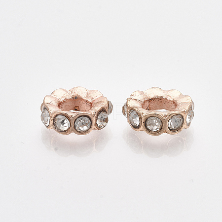 Rose Gold Plated Alloy European Beads MPDL-S067-25-1