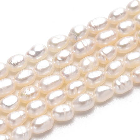 Natural Cultured Freshwater Pearl Beads Strands X-PEAR-Q006-02-1