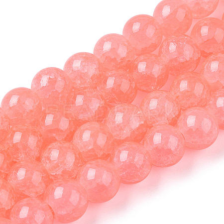 Baking Paint Crackle Glass Bead Strands DGLA-Q023-8mm-YS7-A-1