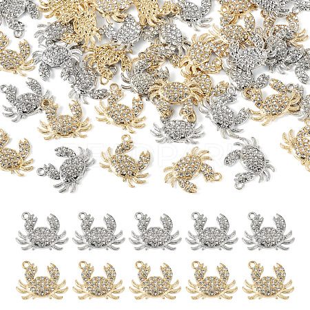 40Pcs 2 Colors Alloy Rhinestone Pendants FIND-TA0010-67-1