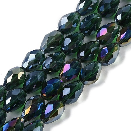 Transparent Electroplate Glass Beads Strands EGLA-N013-T8mm-B15-1