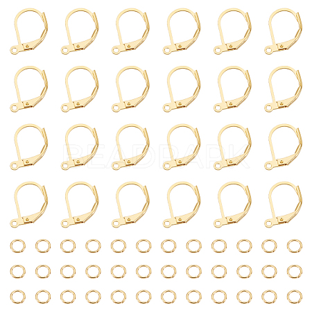 BENECREAT 40Pcs Brass Leverback Earring Findings KK-BC0013-03G-1