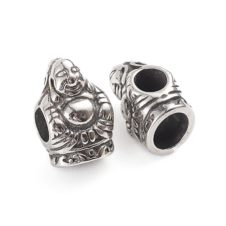 Buddhist 304 Stainless Steel European Beads OPDL-G009-32AS-1