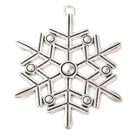 Tibetan Style Alloy Snowflake Big Pendants TIBEP-5252-AS-LF-1