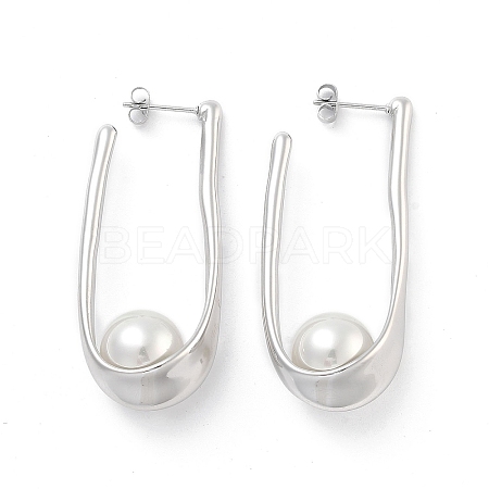 304 Stainless Steel Stud Earrings EJEW-K281-17P-1