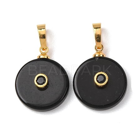 Natural Obsidian Pendants G-P628-03G-05-1