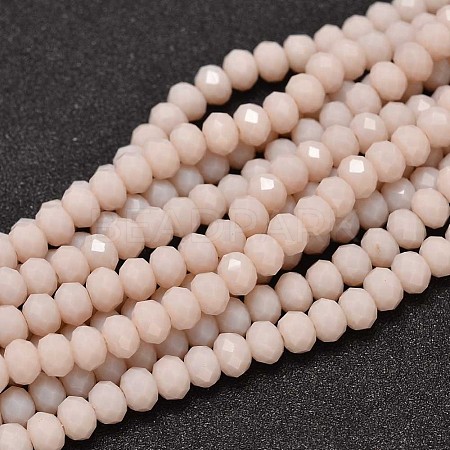 Faceted Rondelle Glass Beads Strands GLAA-I033-6mm-17-1