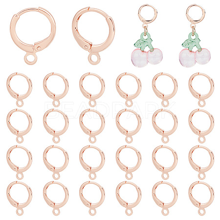 50Pcs Brass Huggie Hoop Earring Findings KK-PH0005-25-1